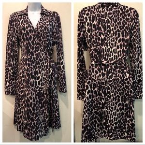 Boston Proper Leopard Print Wrap Dress